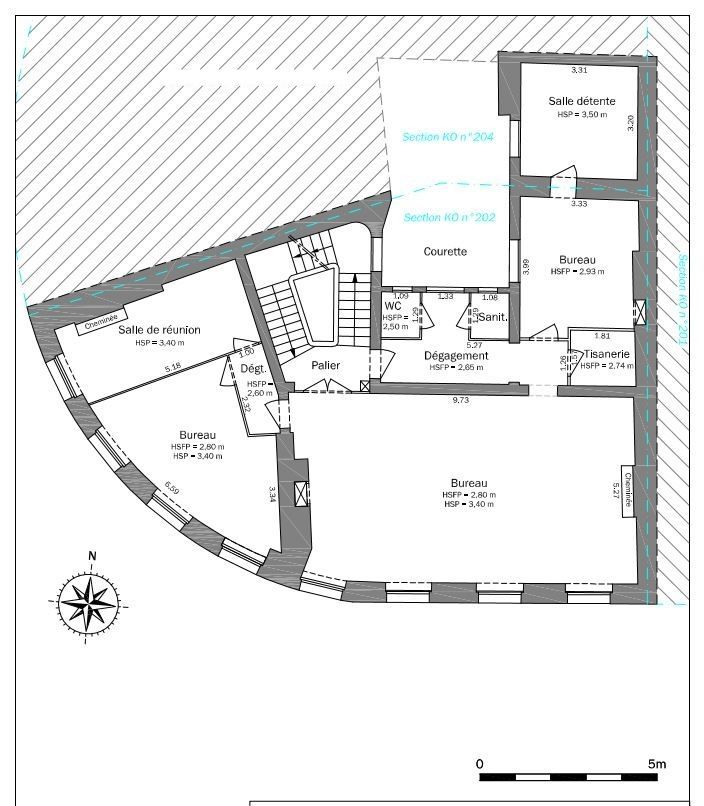 Location bureaux 127 m² non divisibles