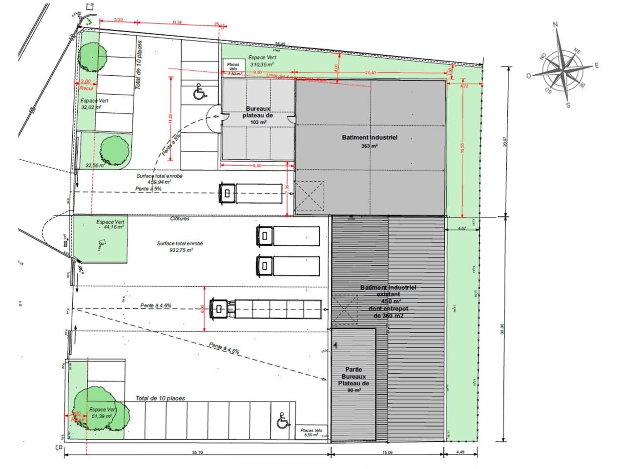 Location entrepots 1019 m² divisibles à partir de 103 m²