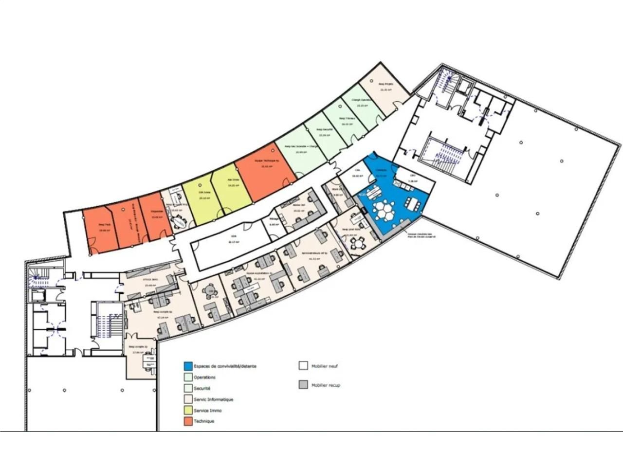 Location bureaux 830 m² non divisibles