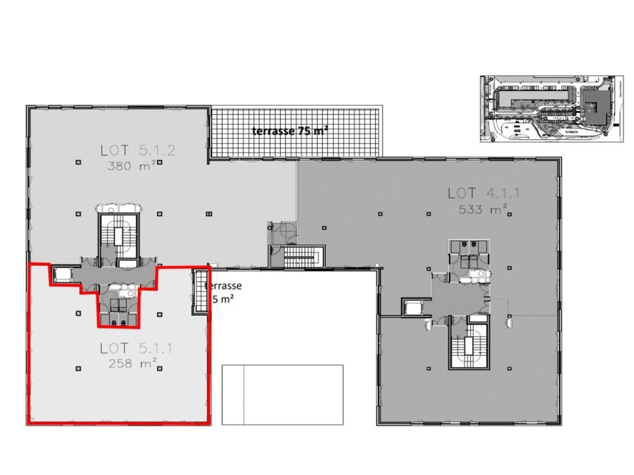Location bureaux 599 m² divisibles à partir de 88 m²
