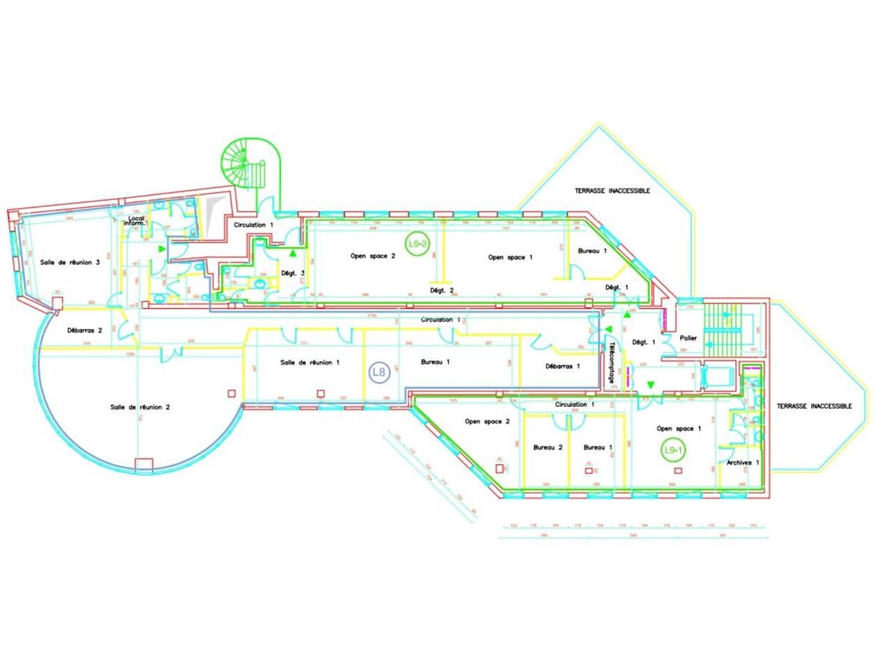 Location bureaux 972 m² divisibles à partir de 133 m²