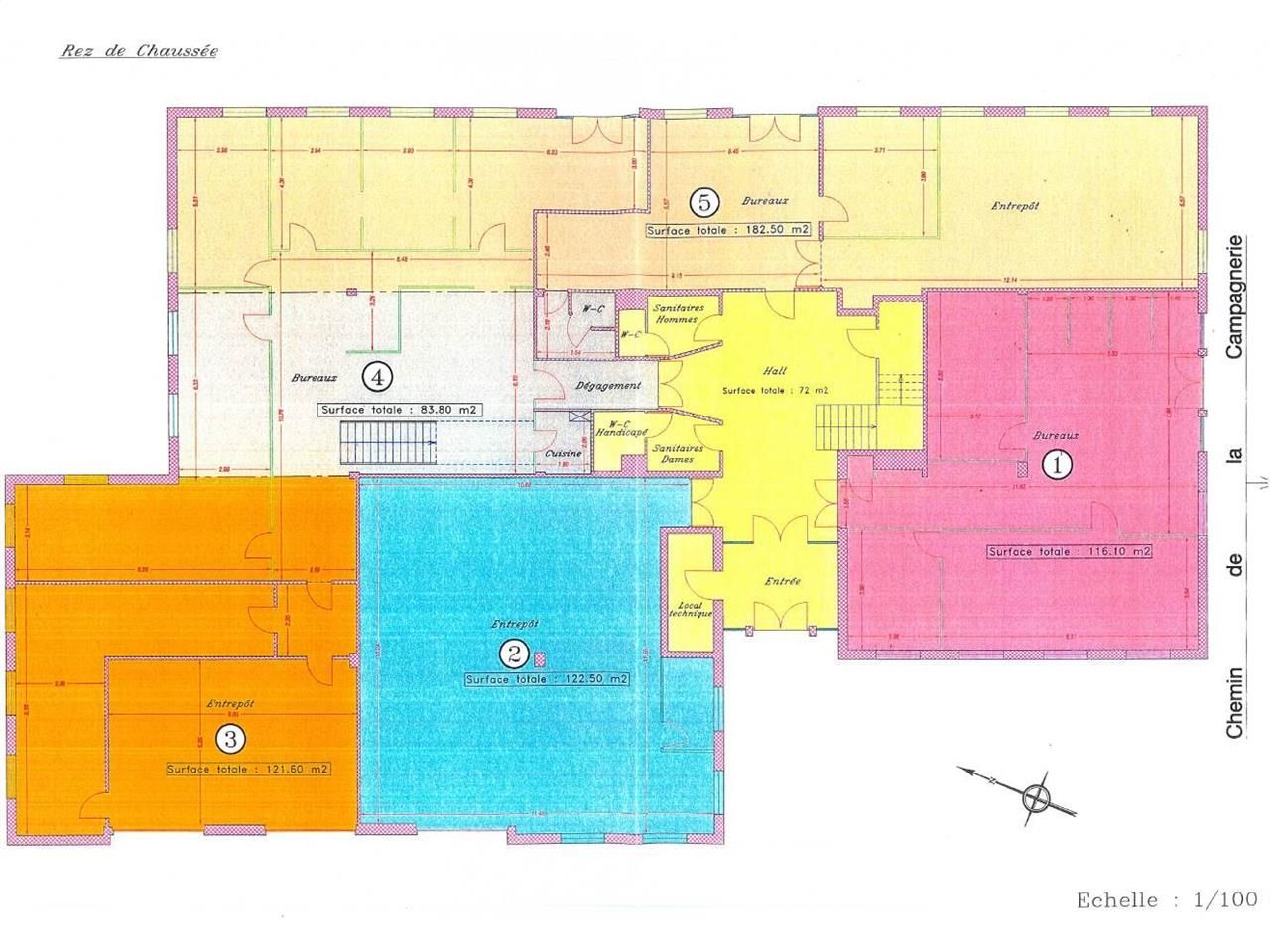 Location bureaux 380 m² divisibles à partir de 145 m²