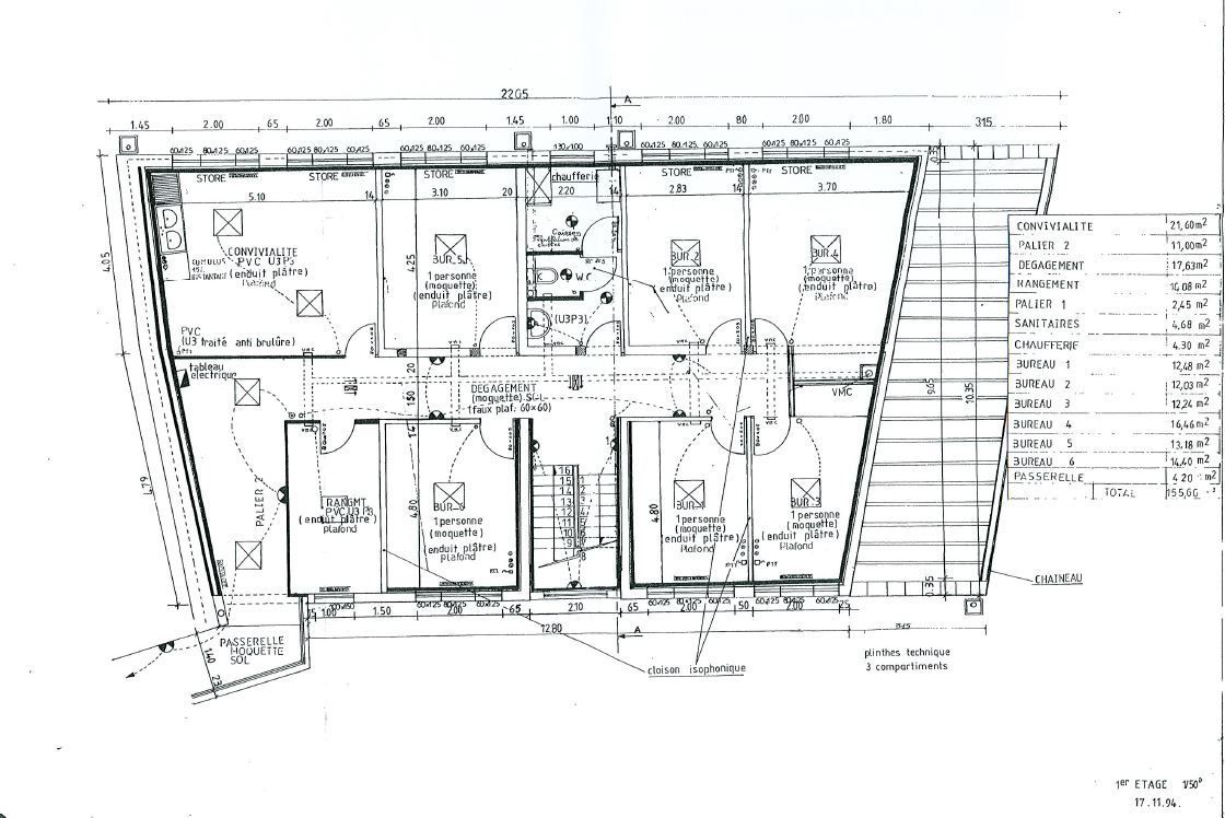 Location bureaux 385 m² non divisibles