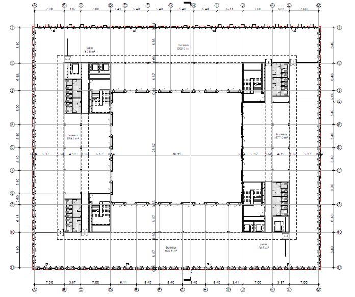 Location bureaux 12881 m² divisibles à partir de 2153 m²