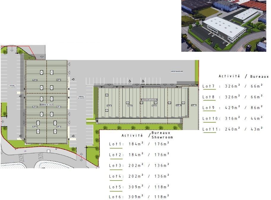 Location entrepots 2609 m² non divisibles