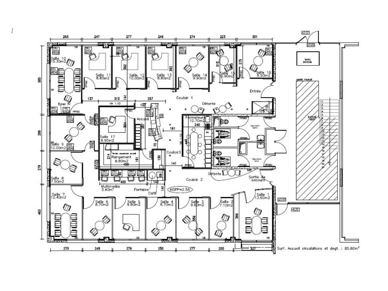 Location bureaux 344 m² non divisibles