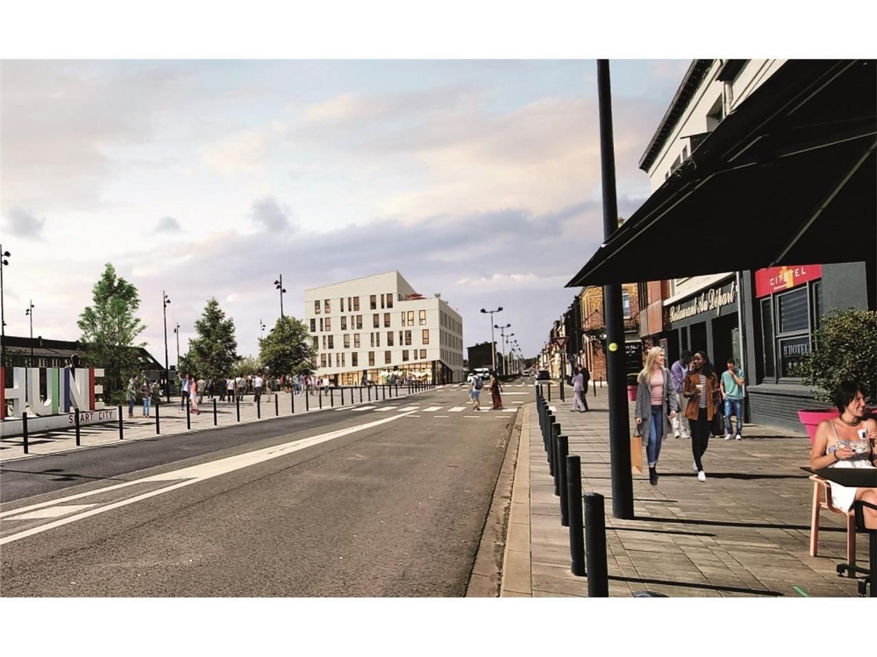 Situé sur le parvis de la Gare de Béthune tel un 