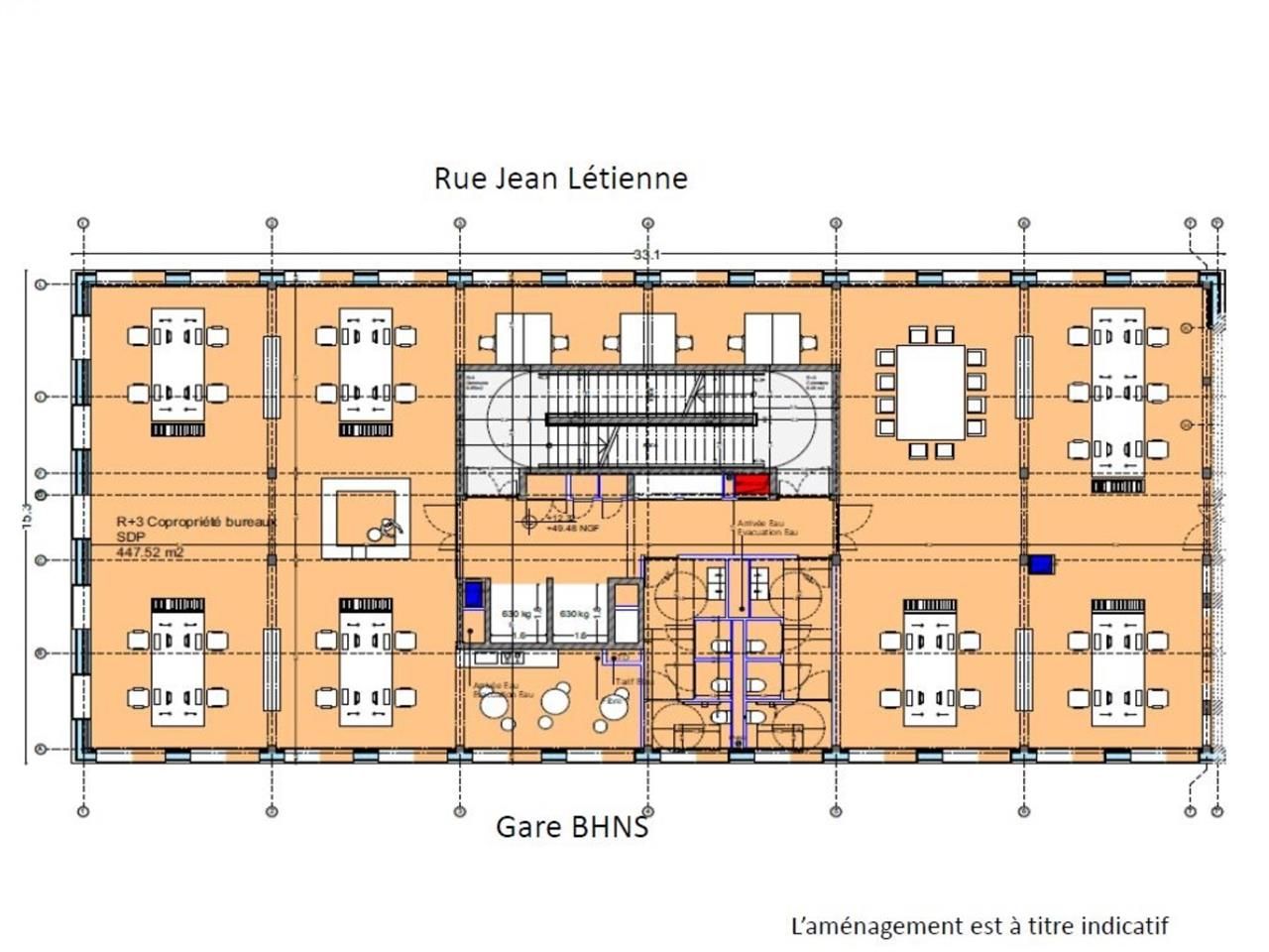 Vente bureaux 488 m² non divisibles