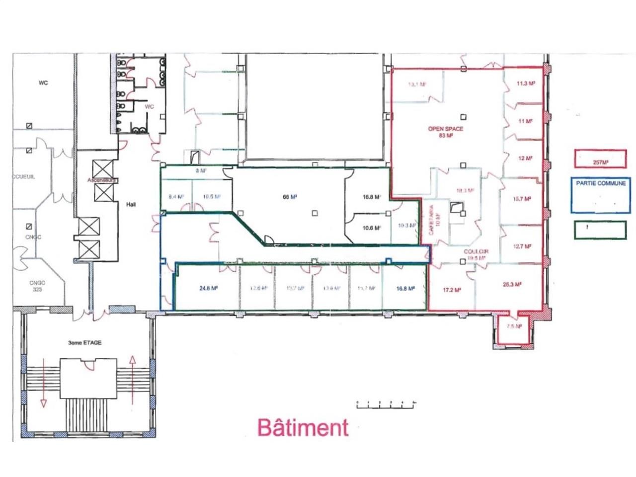 Vente bureaux 260 m² non divisibles