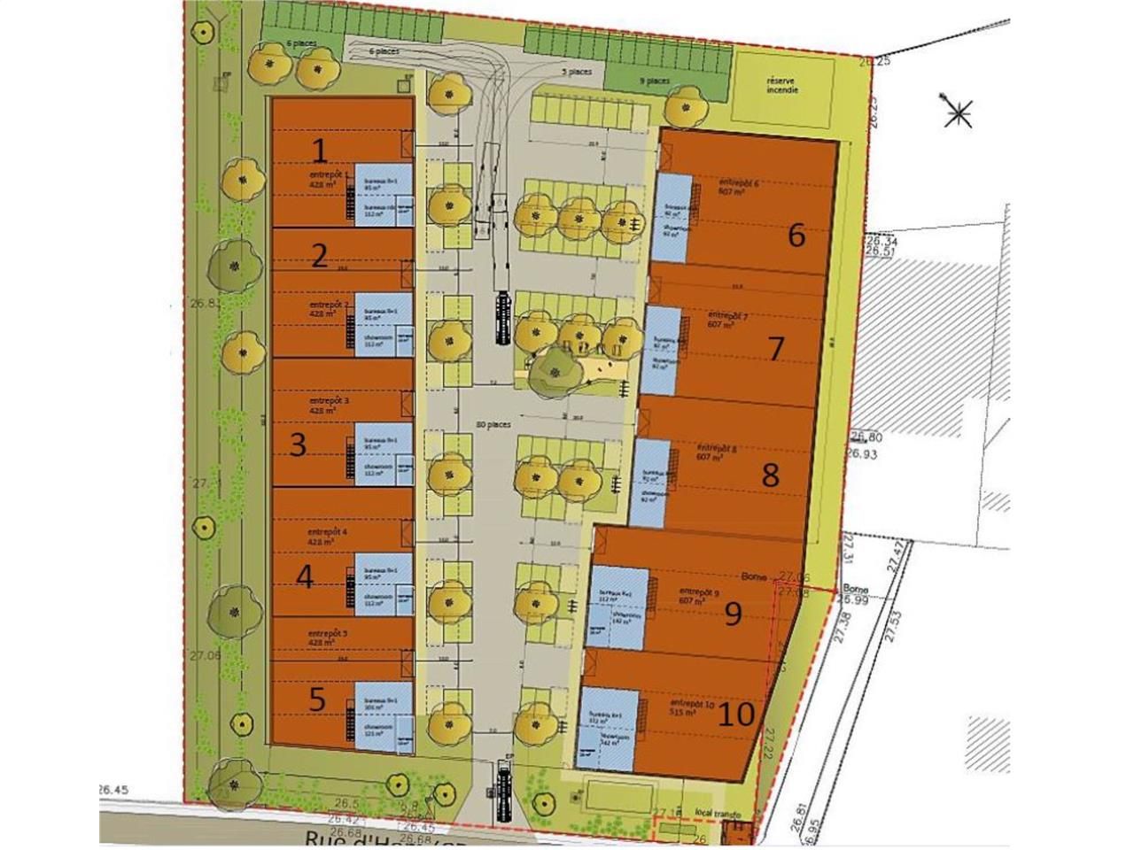 Vente entrepots 7193 m² divisibles à partir de 428 m²