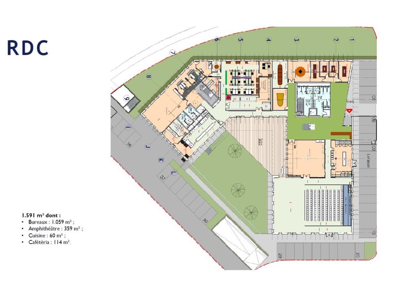 Location bureaux 4274 m² divisibles à partir de 1059 m²