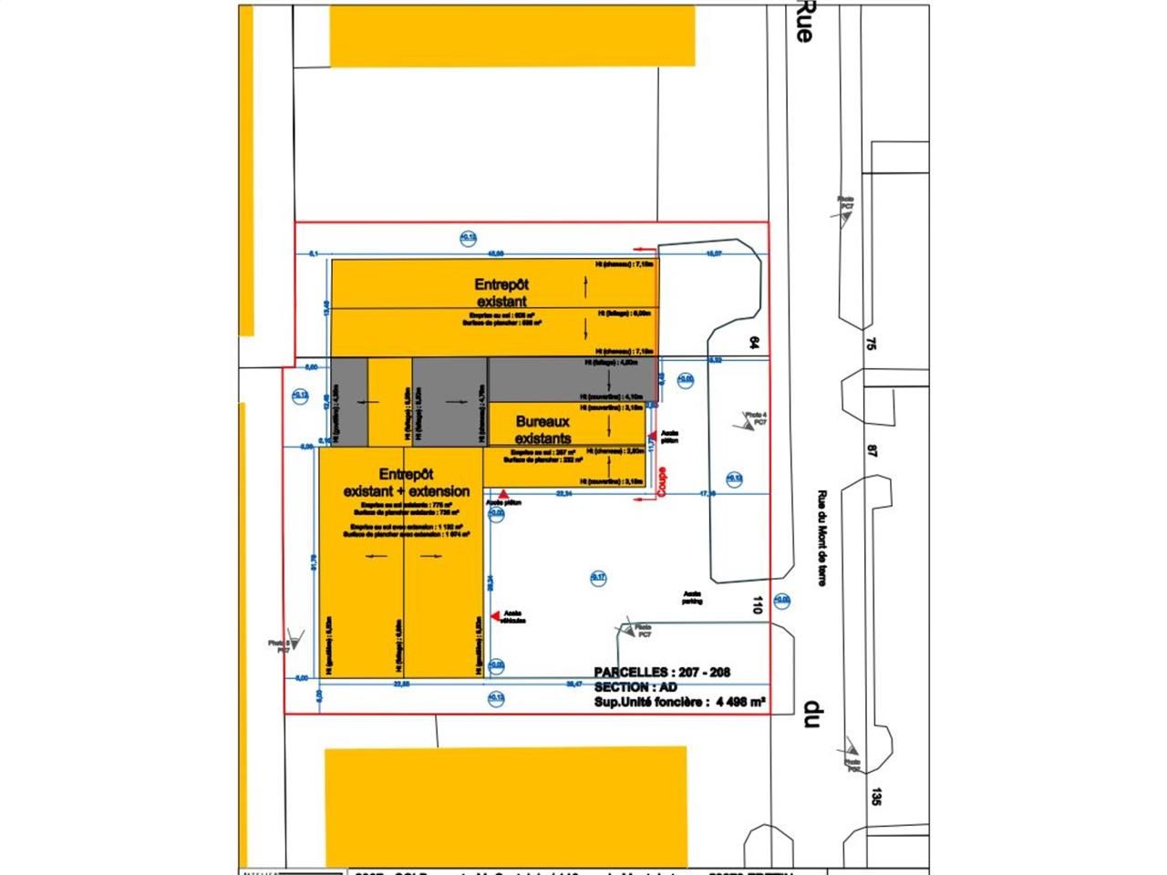 Location entrepots 698 m² non divisibles
