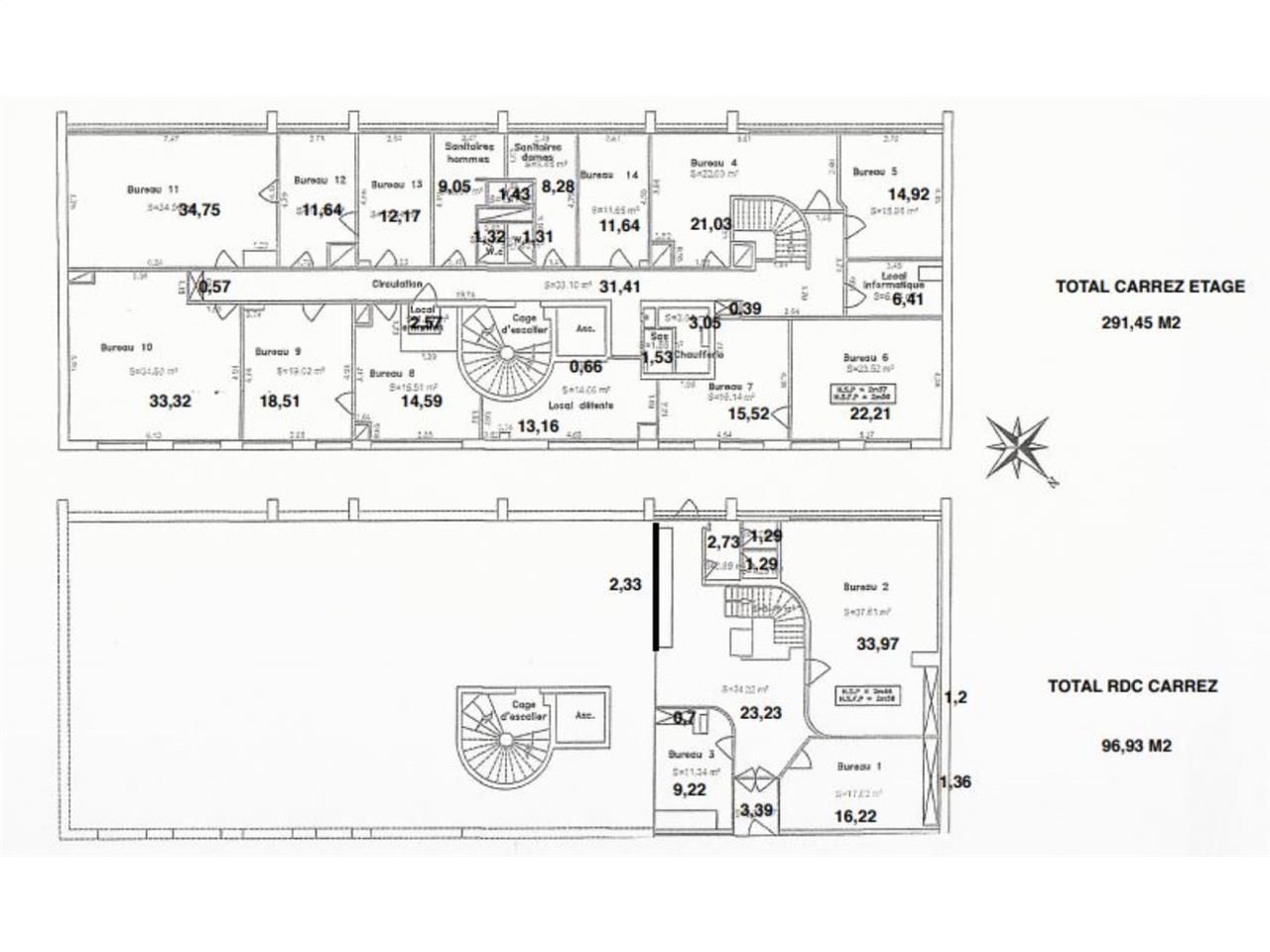 Vente bureaux 388 m² non divisibles