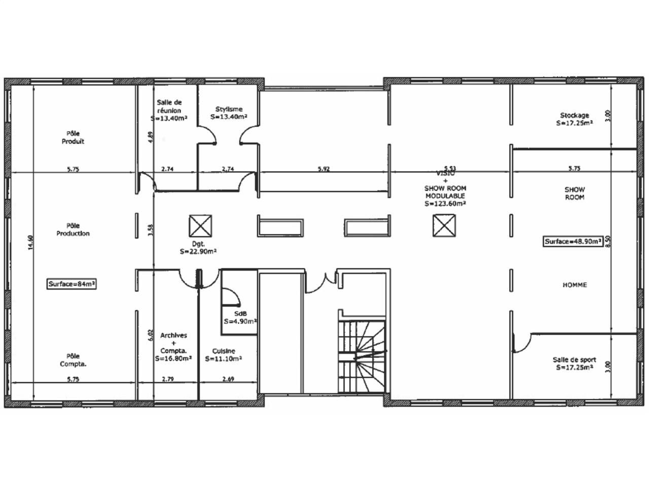 Vente bureaux 378 m² non divisibles