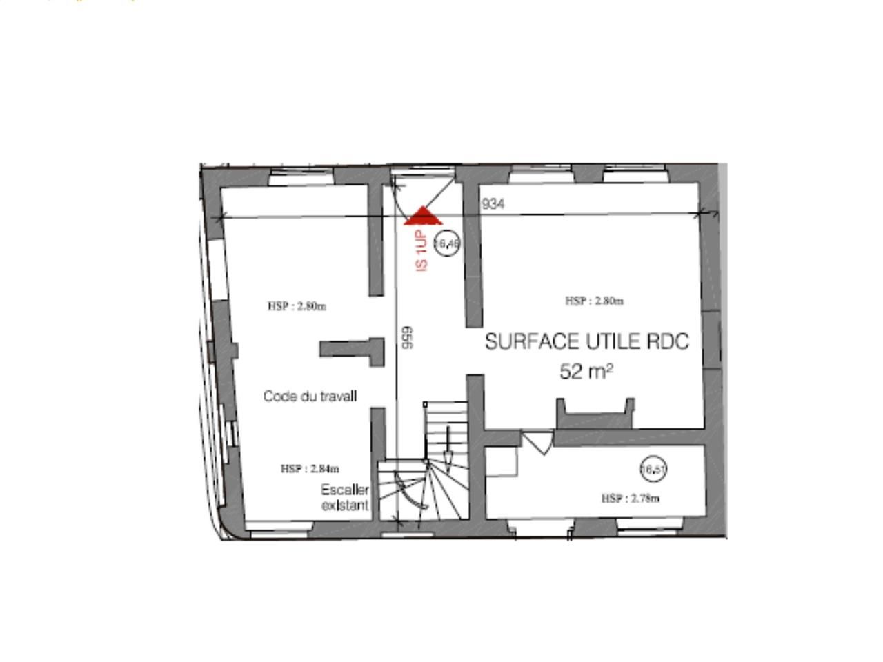 Location bureaux 134 m² non divisibles