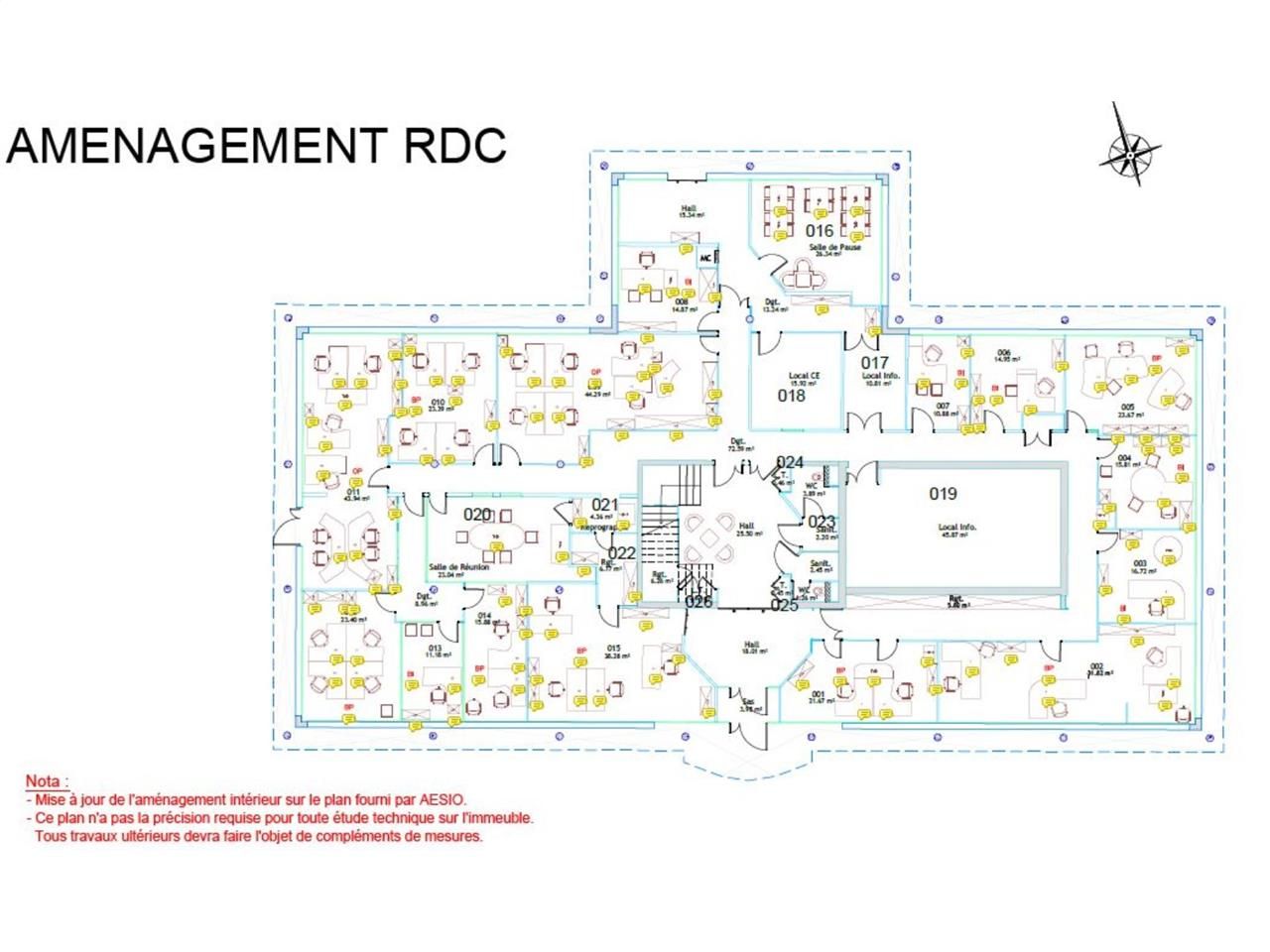 Vente bureaux 1480 m² non divisibles