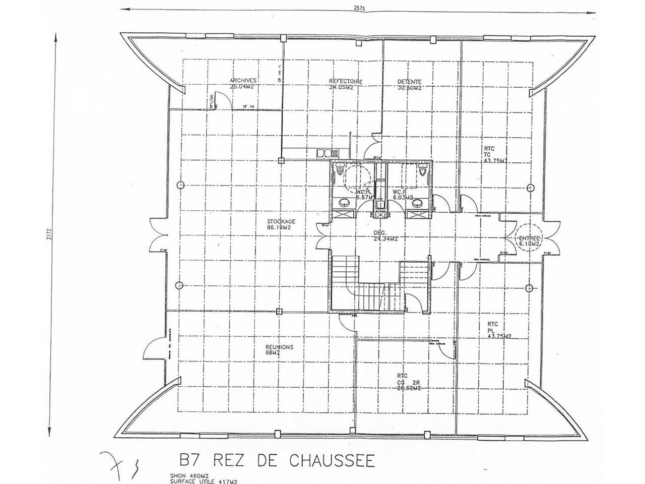 Location bureaux 421 m² non divisibles