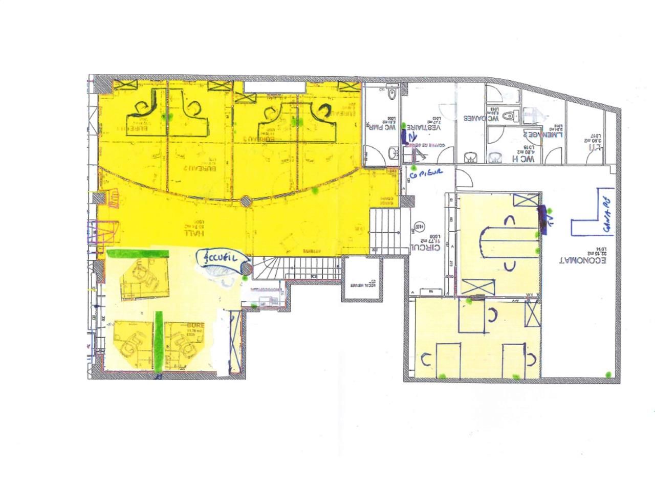 Location bureaux 227 m² non divisibles