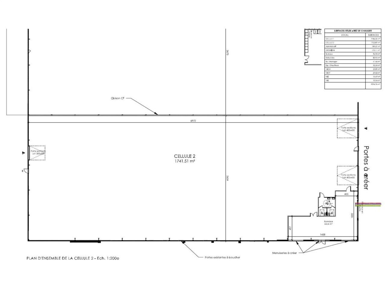 Location entrepots 1850 m² non divisibles