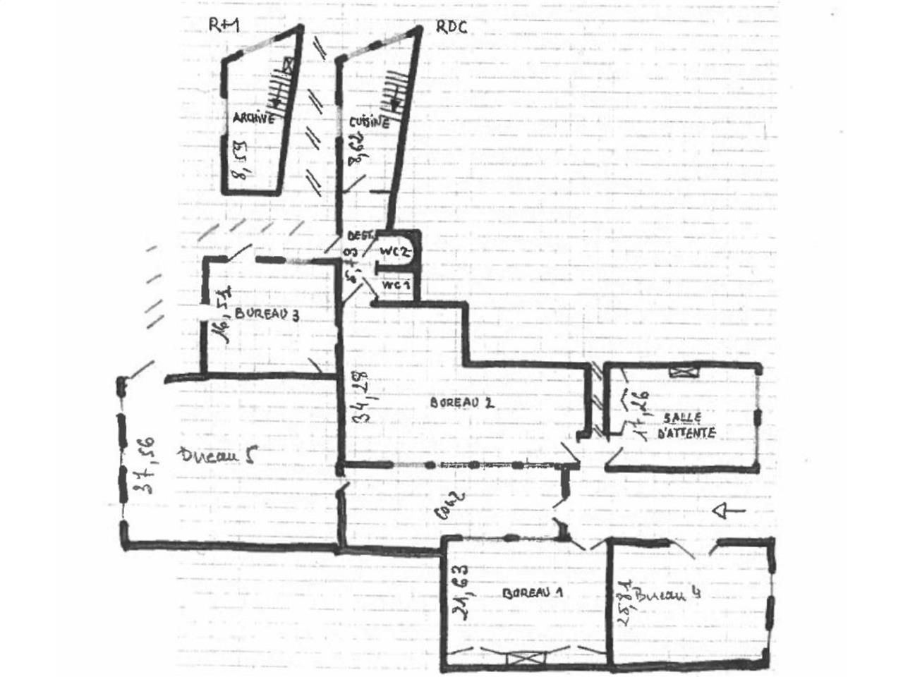 Location bureaux 176 m² non divisibles