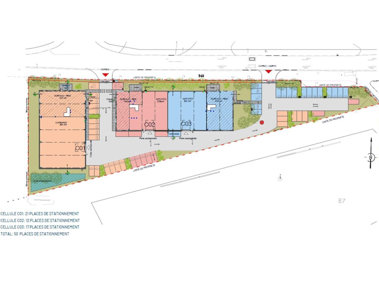 Location entrepots 2301 m² divisibles à partir de 572 m²