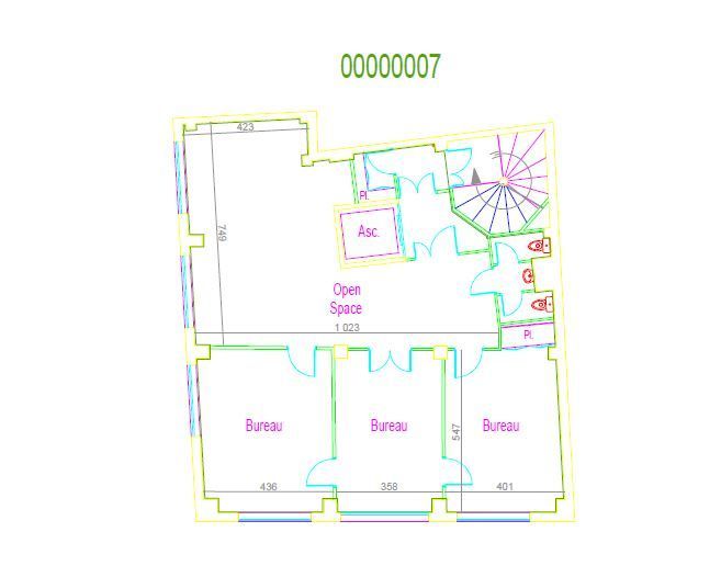 Location bureaux 141 m² non divisibles