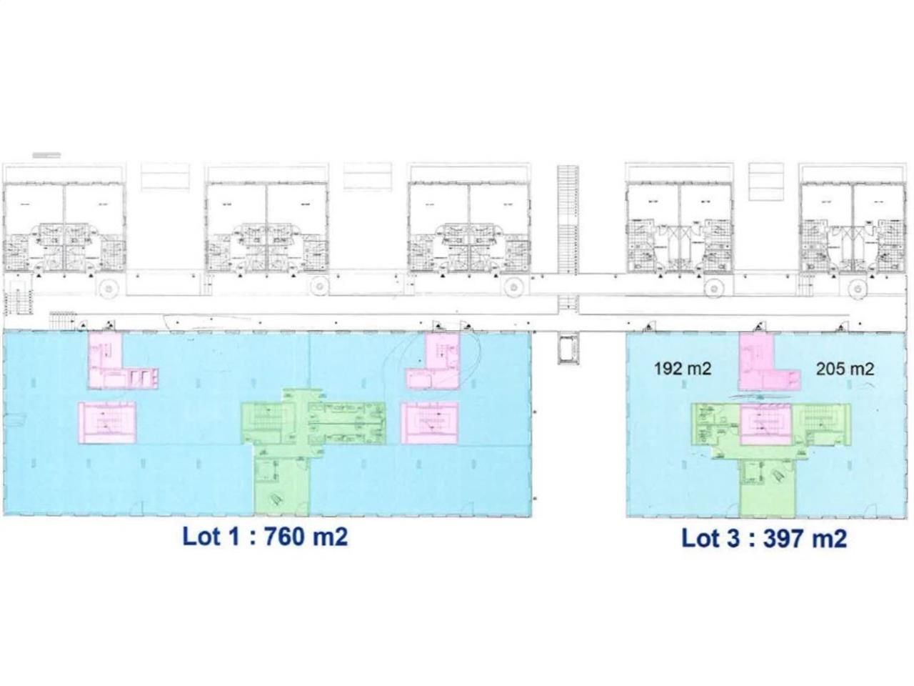Vente bureaux 1579 m² divisibles à partir de 397 m²