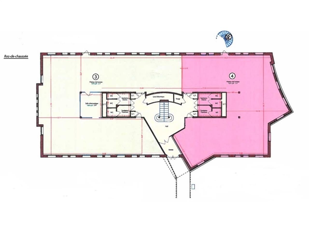 Vente bureaux 231 m² non divisibles