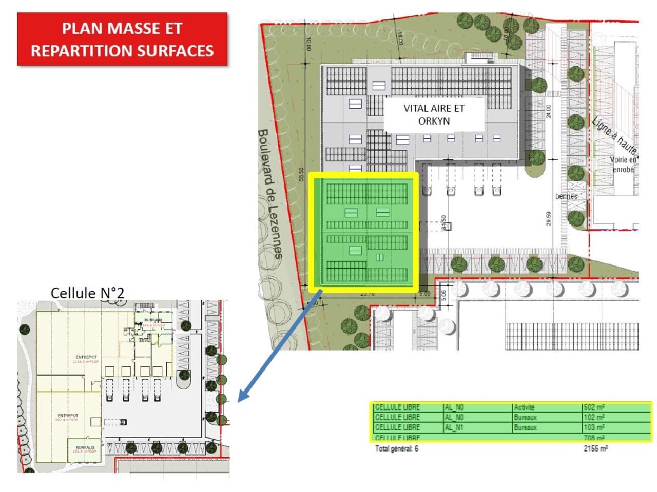 Location entrepots 707 m² non divisibles