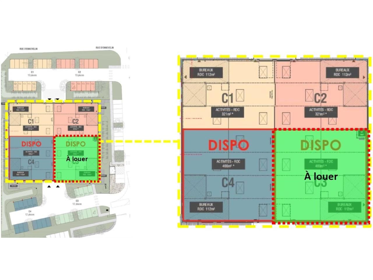 Location entrepots 684 m² non divisibles