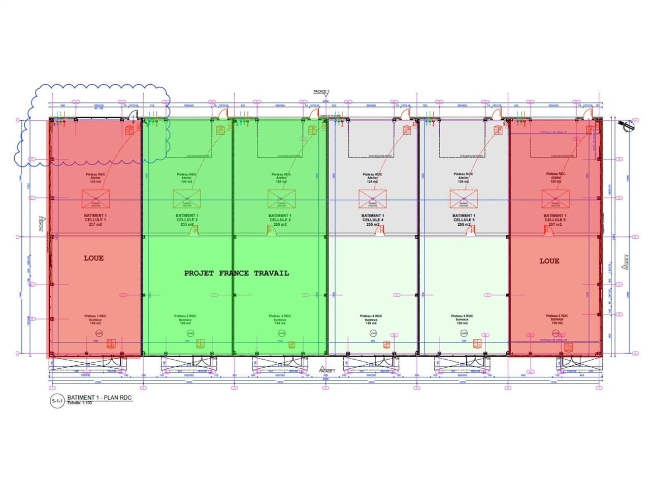 Location bureaux 720 m² divisibles à partir de 360 m²