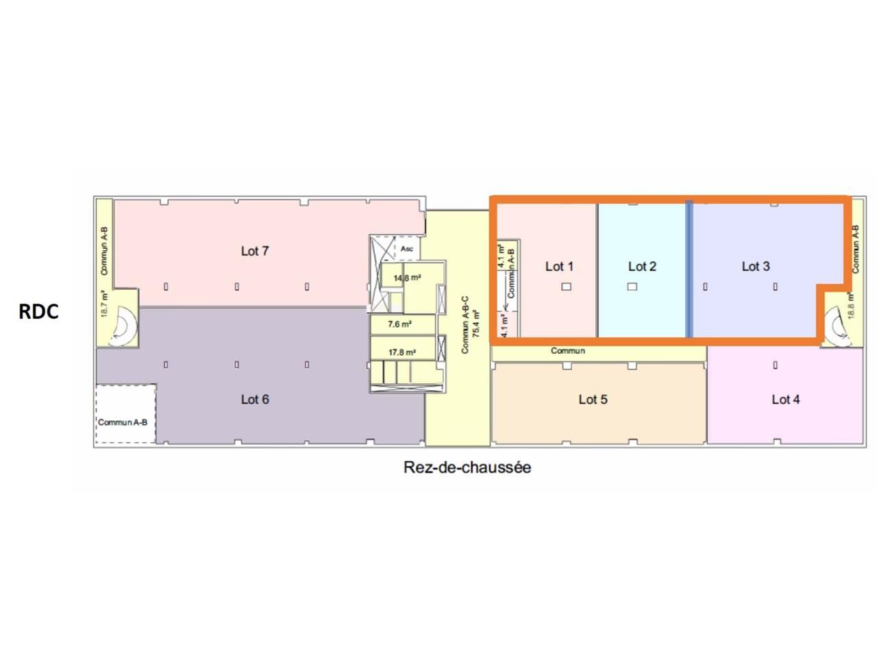 Location bureaux 772 m² divisibles à partir de 139 m²