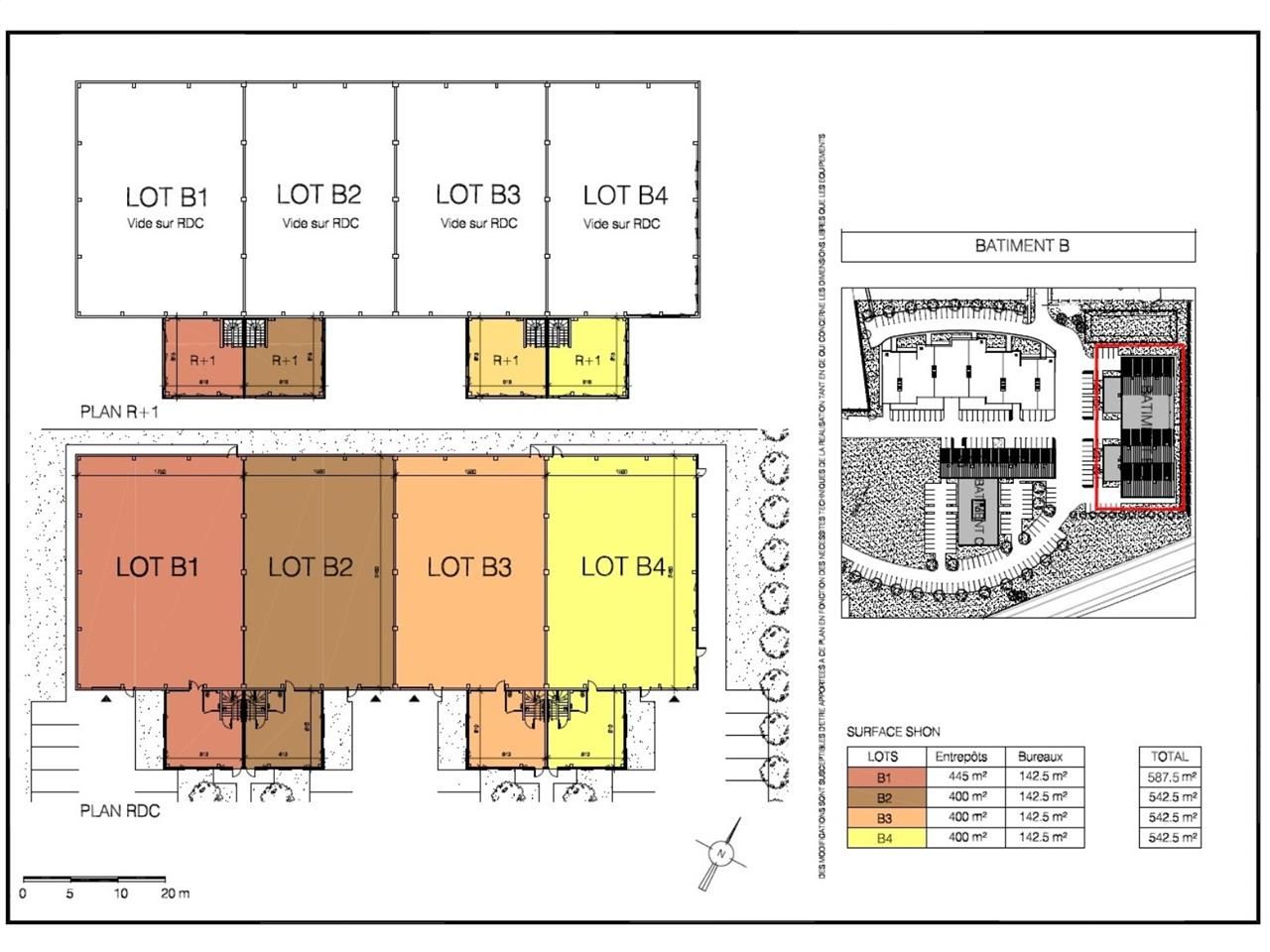 Location entrepots 542 m² divisibles à partir de 71 m²