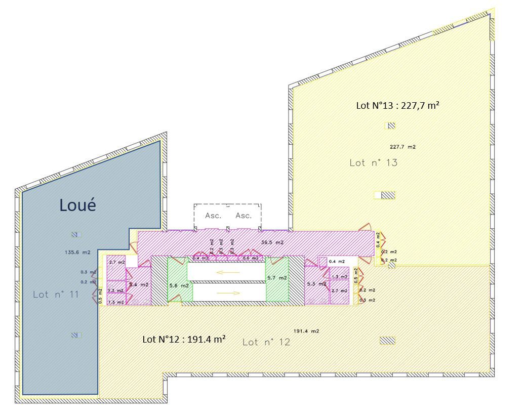 Location bureaux 871 m² divisibles à partir de 160 m²
