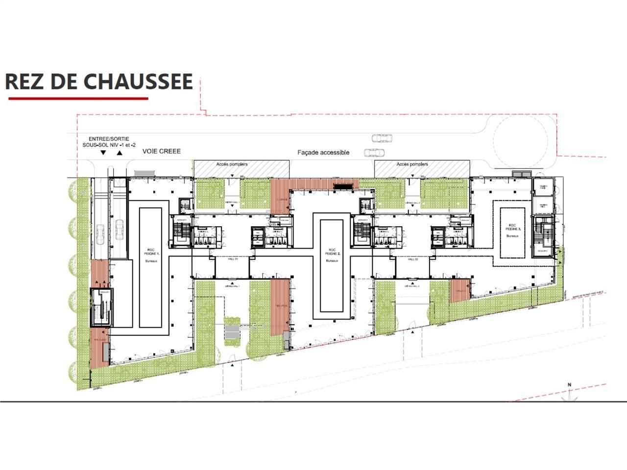 Location bureaux 1646 m² divisibles à partir de 623 m²