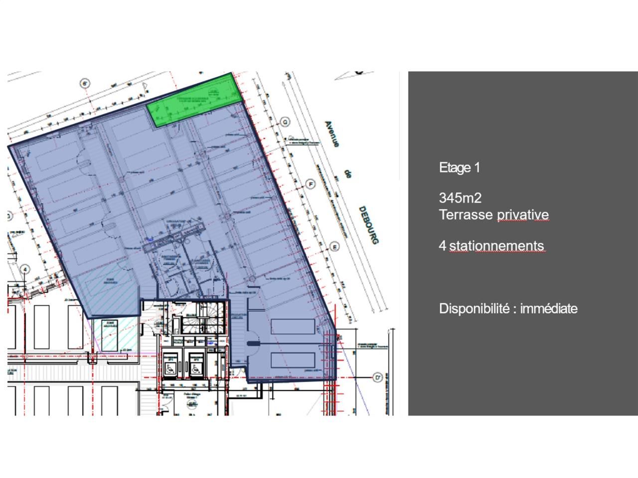 Location bureaux 1698 m² divisibles à partir de 345 m²