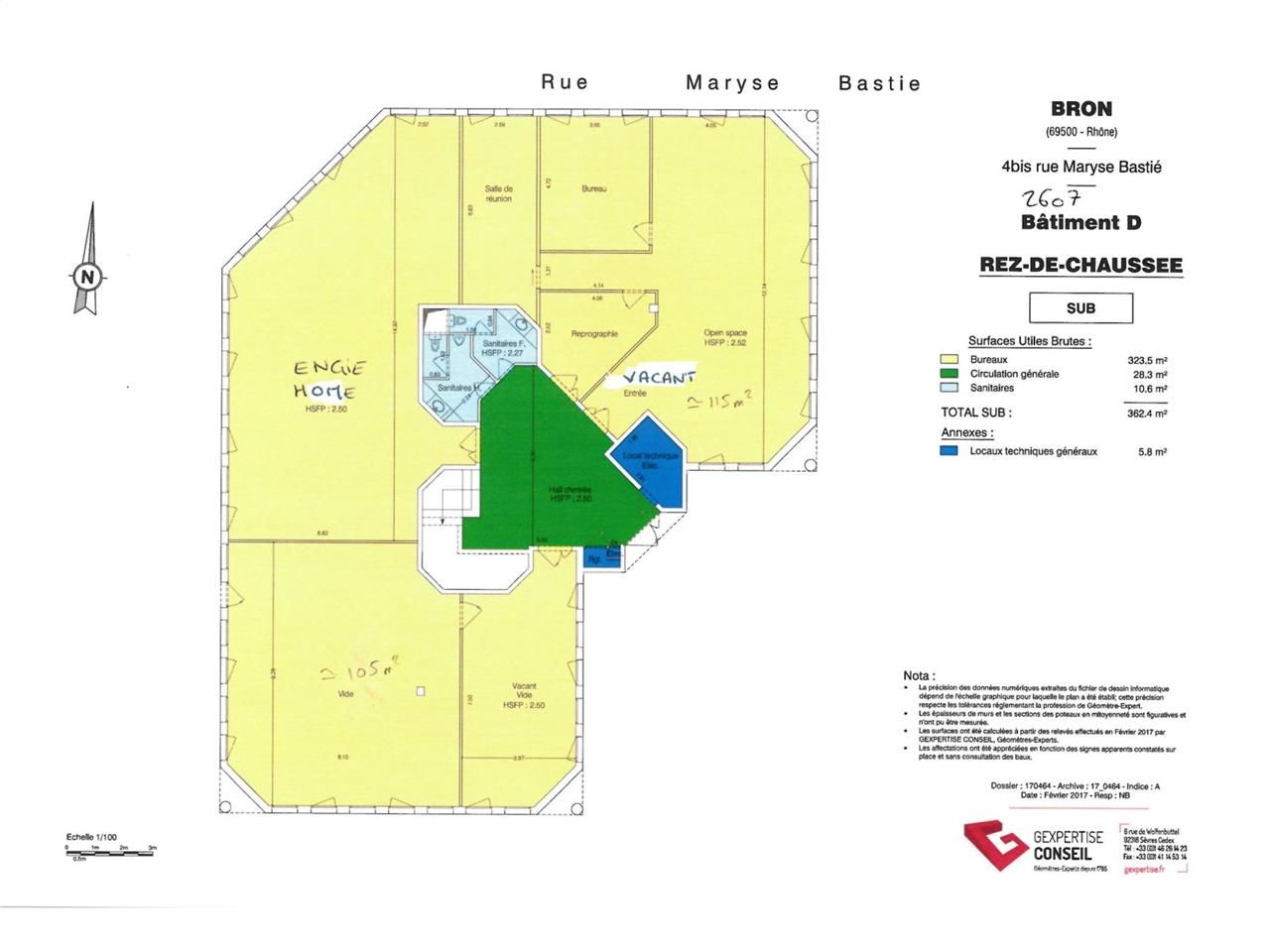 Location bureaux 362 m² divisibles à partir de 130 m²
