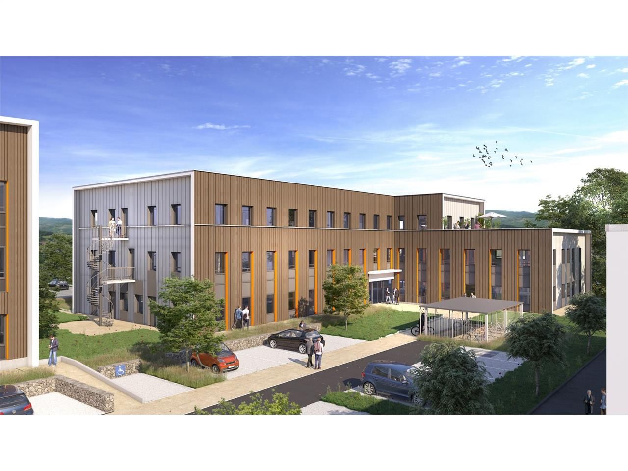 Au coeur de la ZAC des Pré Seigneurs, bâtiment de