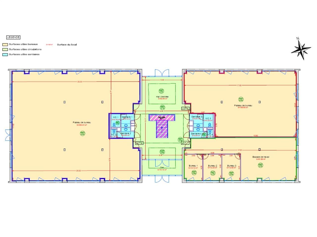 Location bureaux 1999 m² divisibles à partir de 187 m²