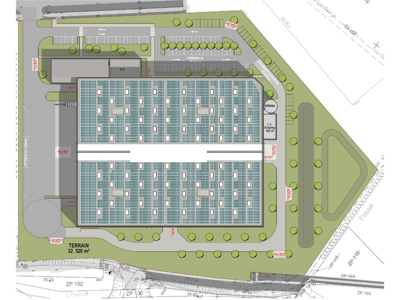 Location entrepots 12602 m² non divisibles