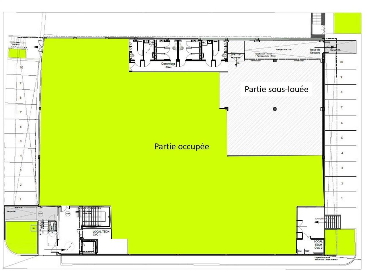 Location bureaux 305 m² non divisibles