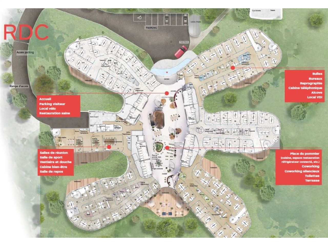 Location bureaux 7493 m² divisibles à partir de 578 m²