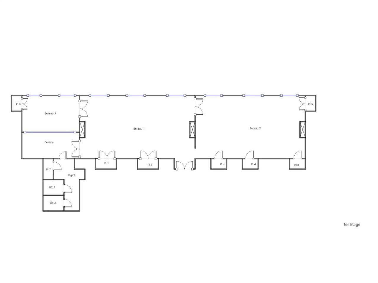 Location bureaux 155 m² non divisibles