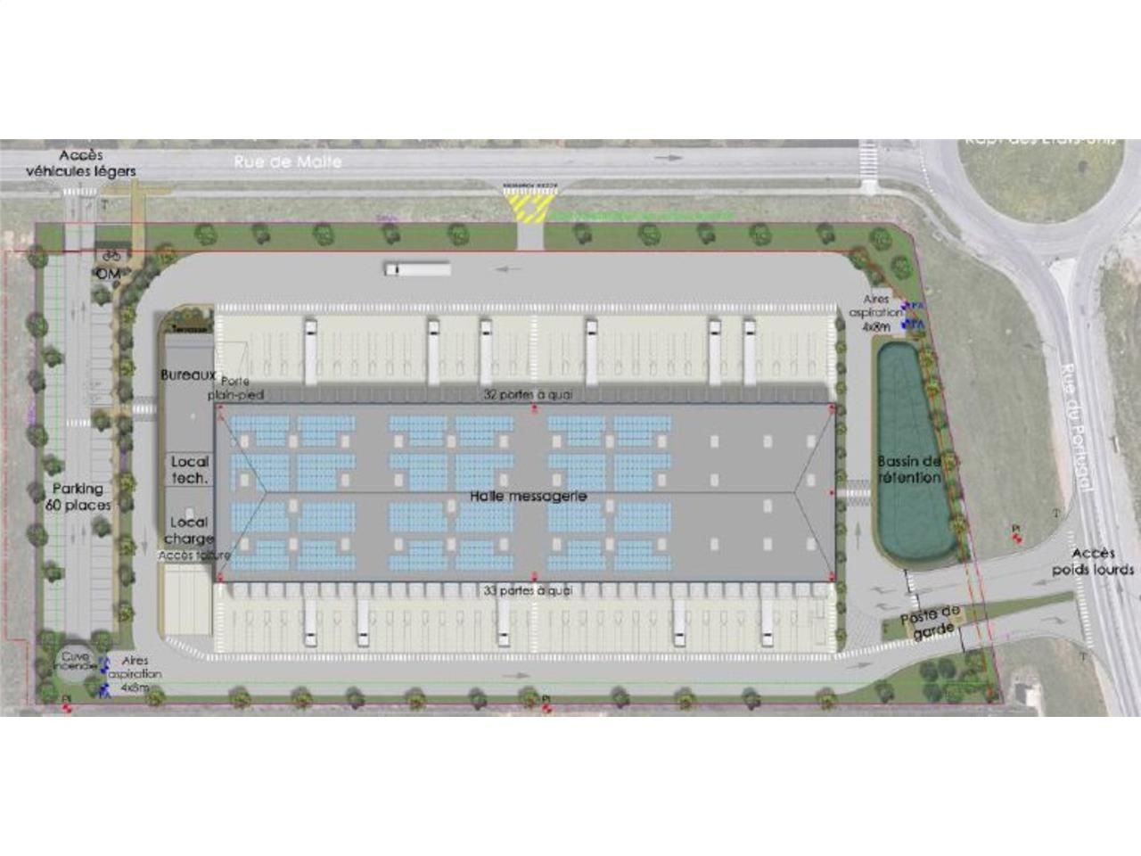 Location entrepots 7647 m² non divisibles