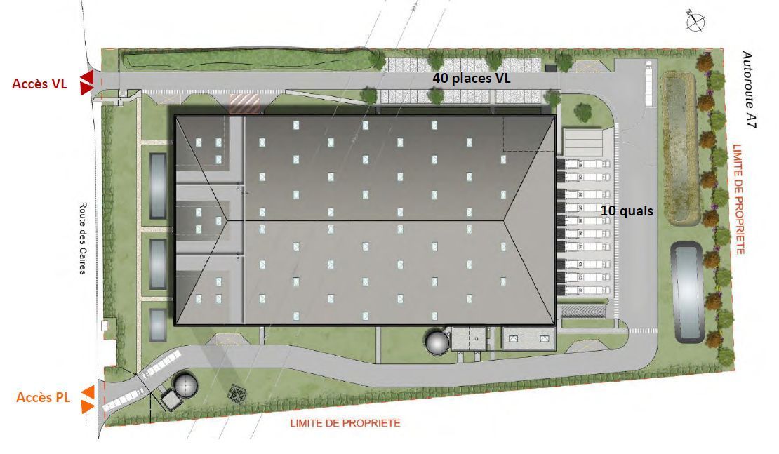 Vente entrepots 9874 m² non divisibles