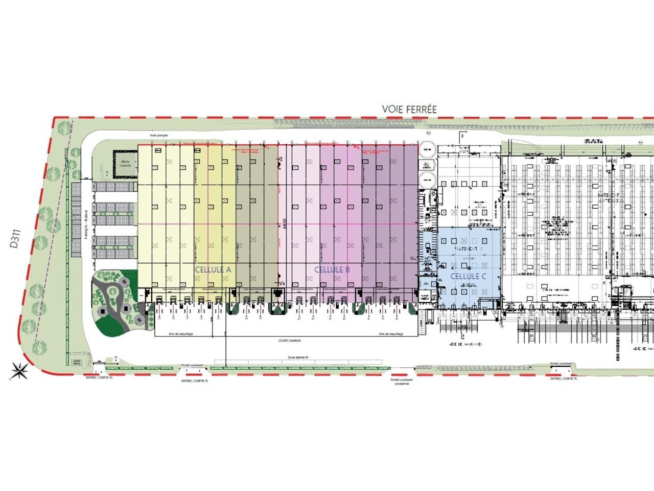 Location entrepots 15355 m² divisibles à partir de 2000 m²