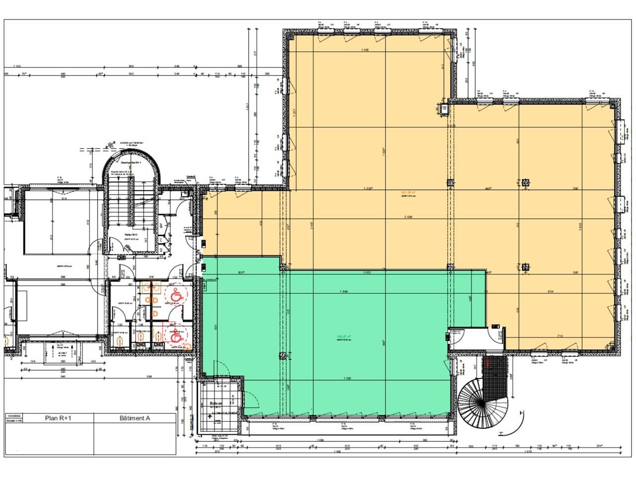 Location bureaux 1392 m² divisibles à partir de 370 m²