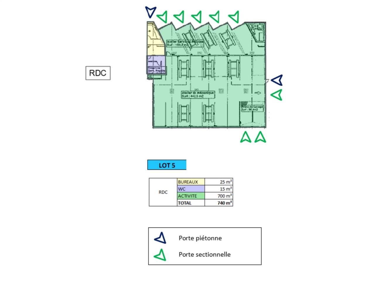 Location entrepots 740 m² non divisibles