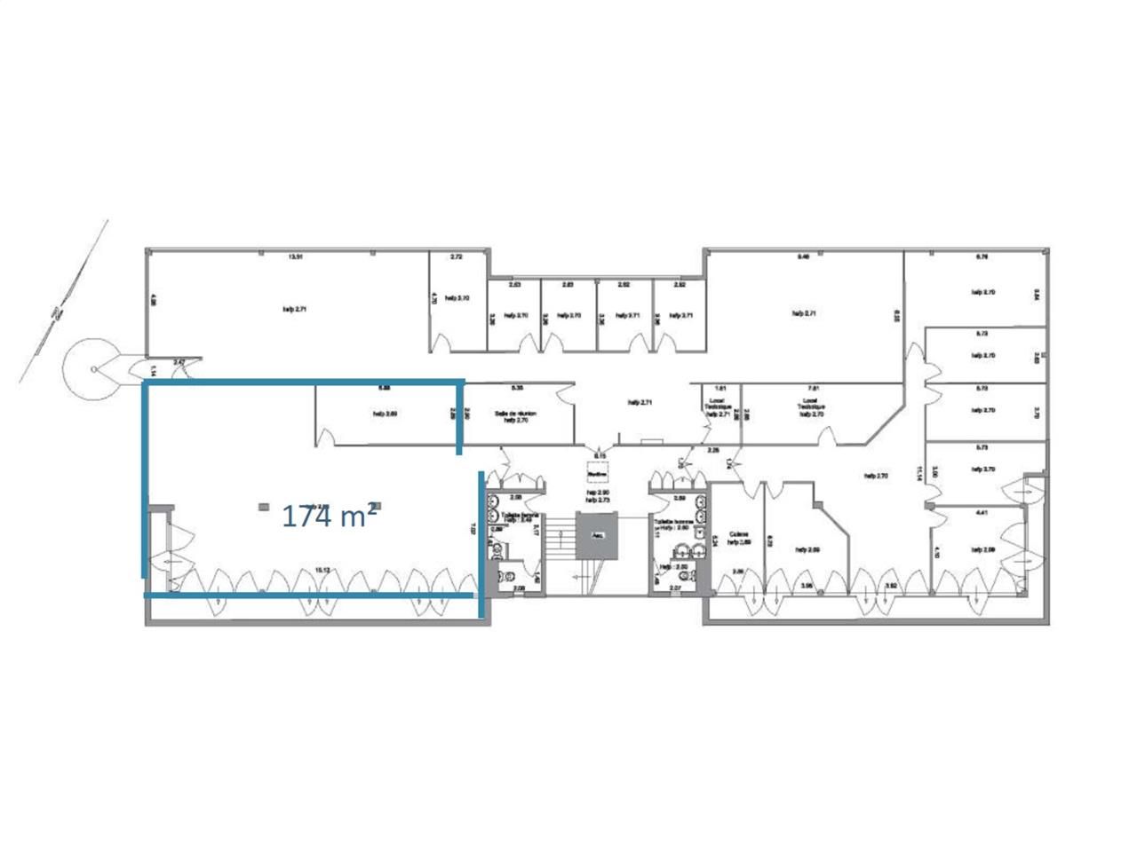 Location bureaux 174 m² non divisibles