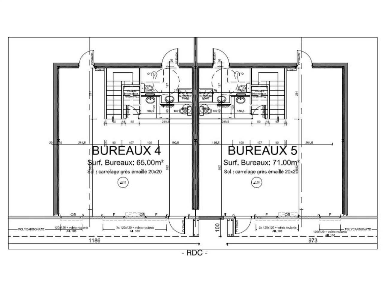 Location entrepots 715 m² non divisibles